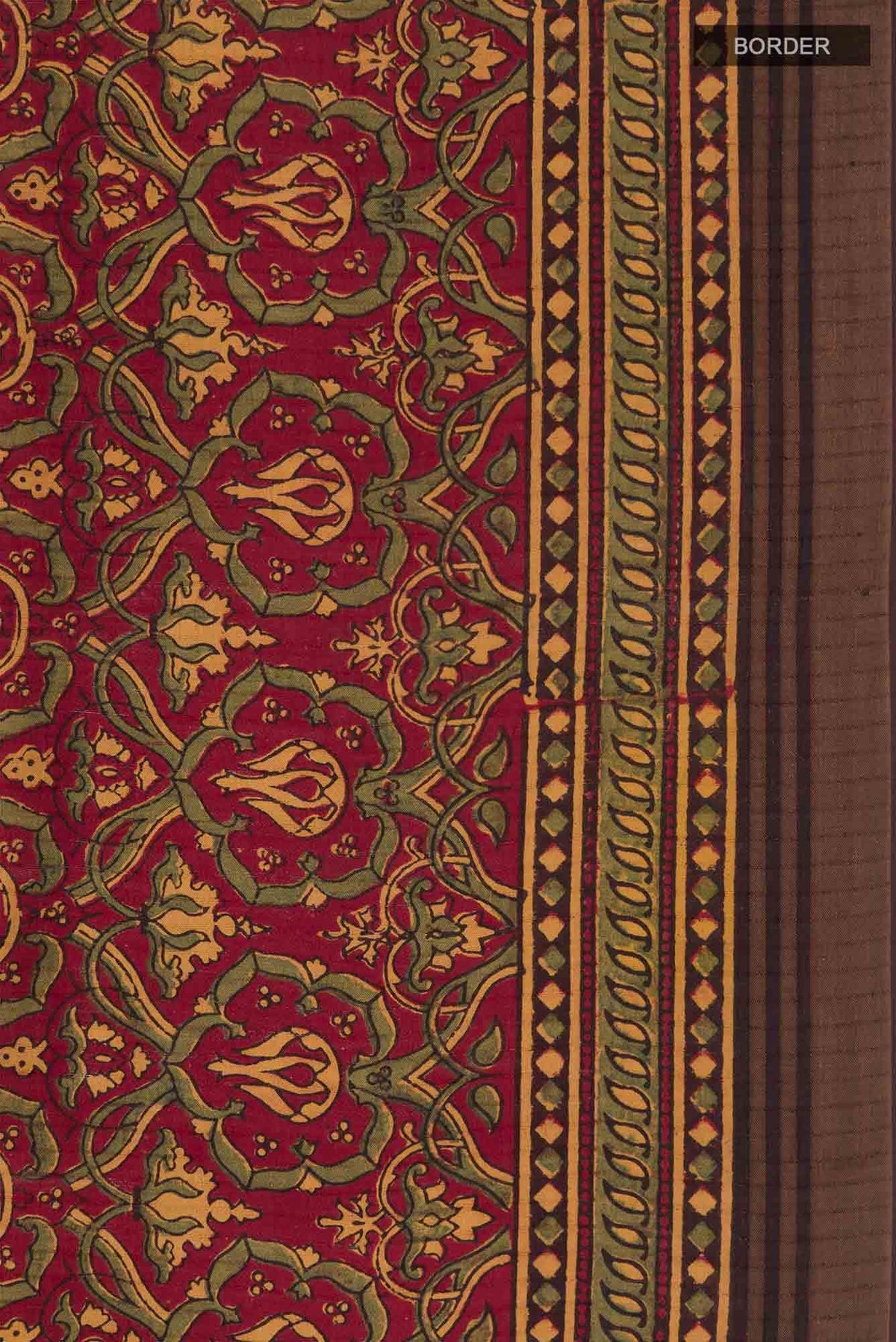 Maroon Tussar Silk Saree