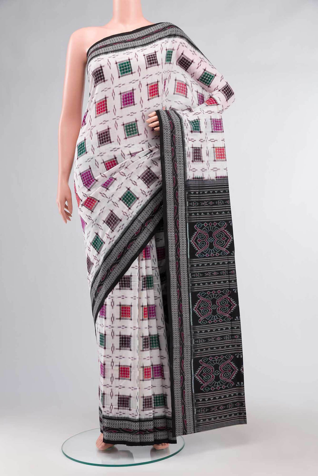 White Orissa Cotton Saree