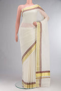 Off White Kerala Cotton Saree