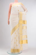Off White Kerala Cotton Saree