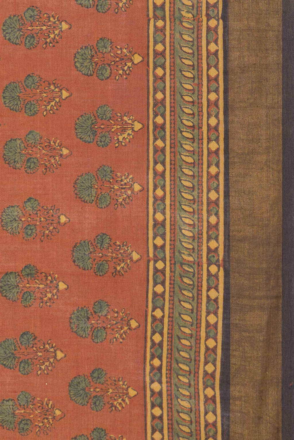Brick Orange Dual Tone Tussar Silk Saree