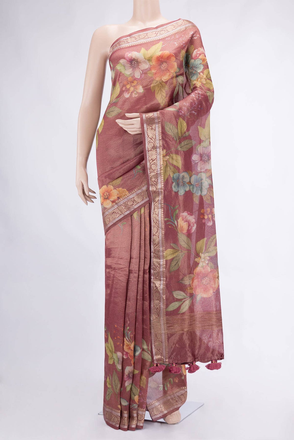 Mauve Dual Tone Organza Silk Saree