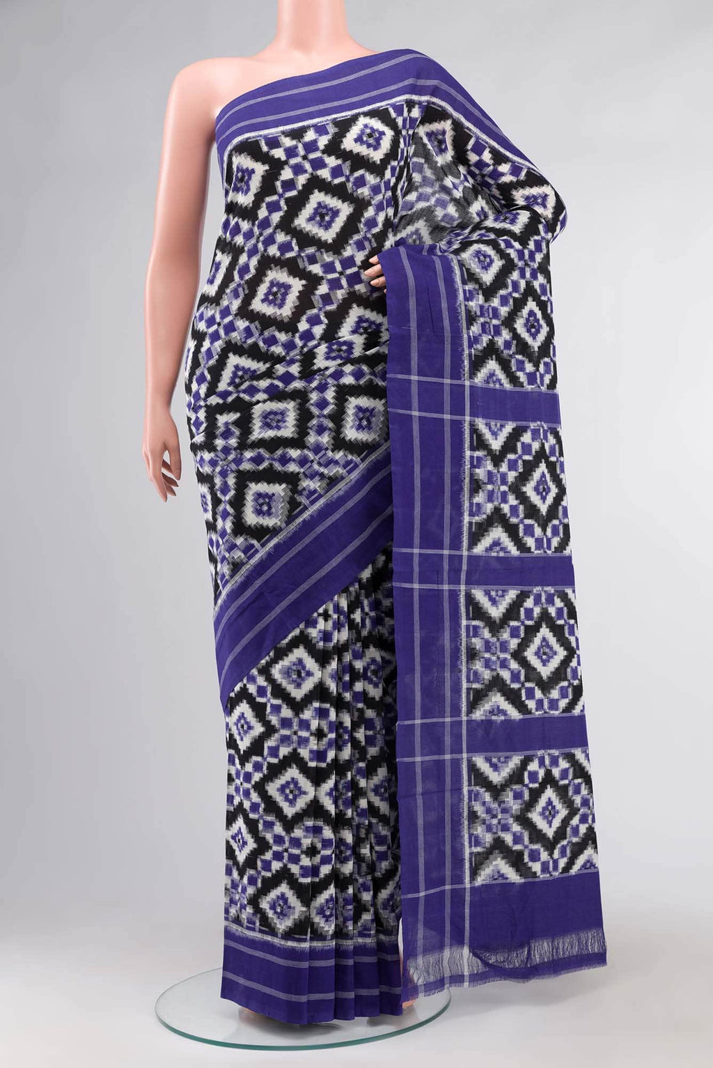 Blue Pochampally Cotton Saree