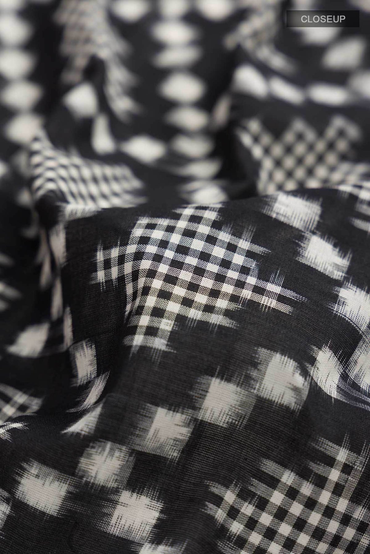 Black Pochampally Cotton Saree