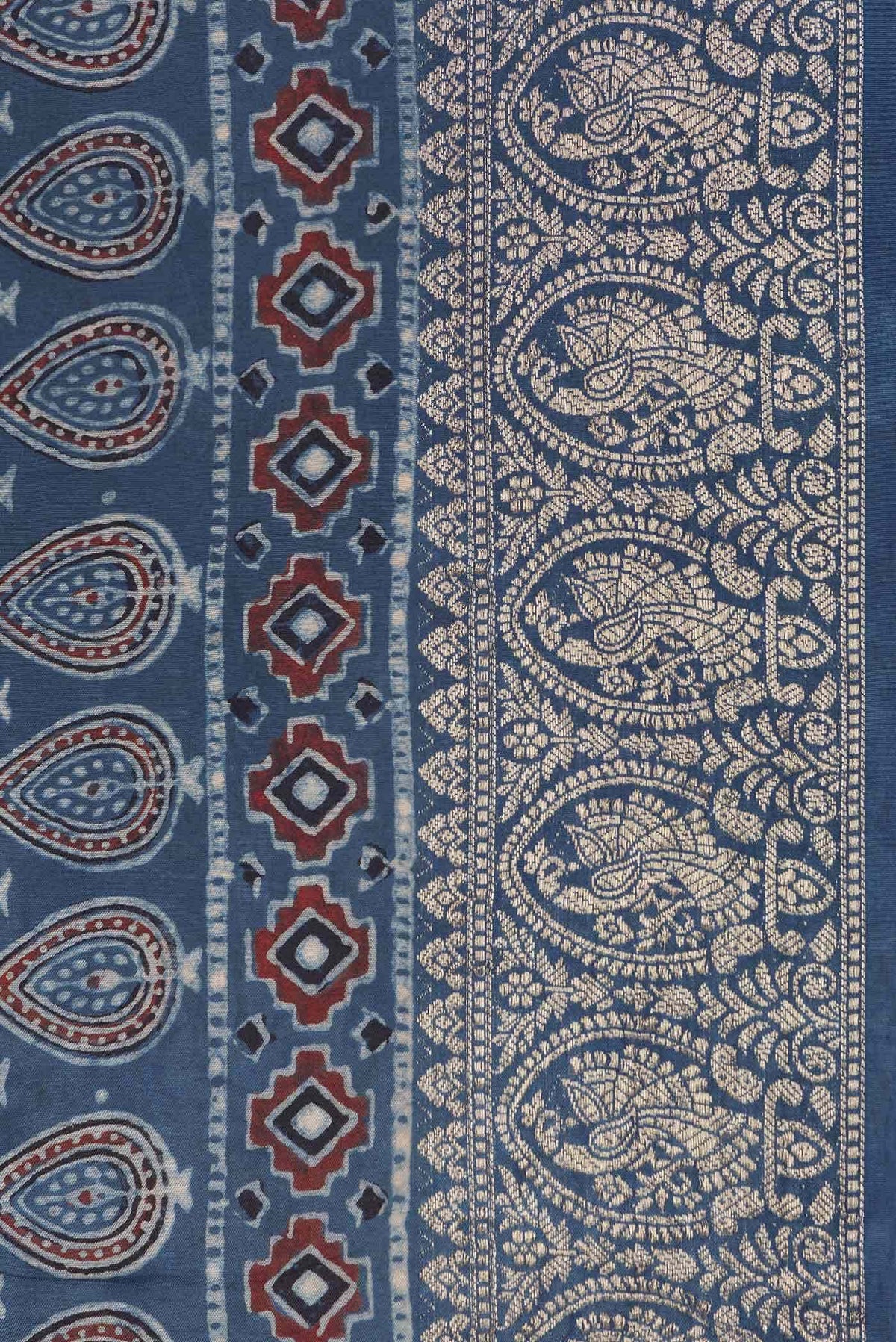 Navy Blue Dual Tone Satin Silk Saree