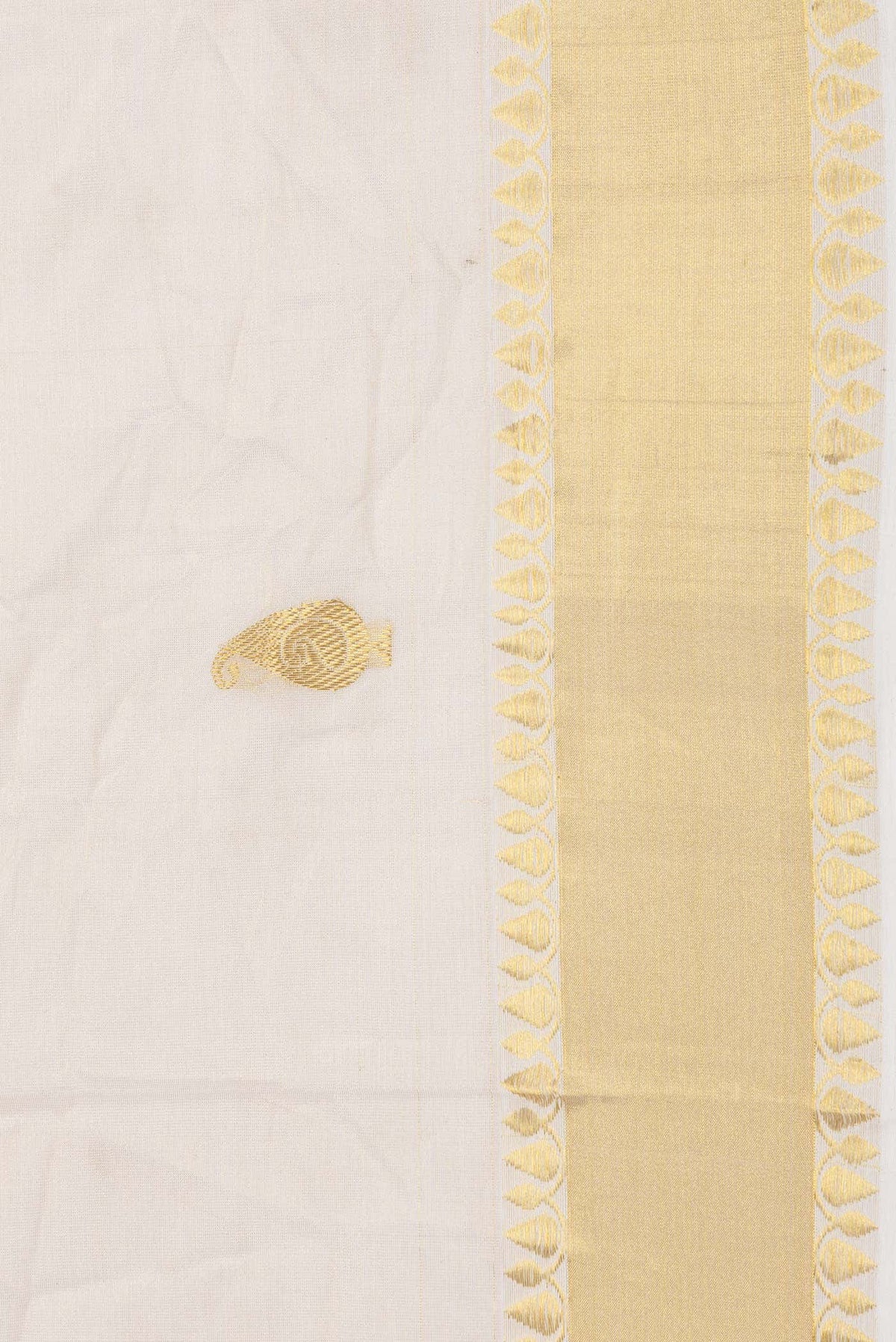 Off White Kerala Cotton Saree