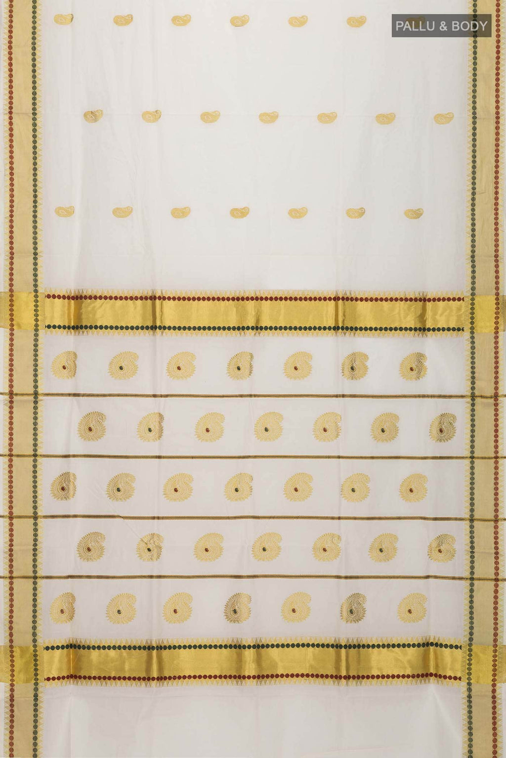 Off White Kerala Cotton Saree