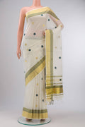 Off White Kerala Cotton Saree