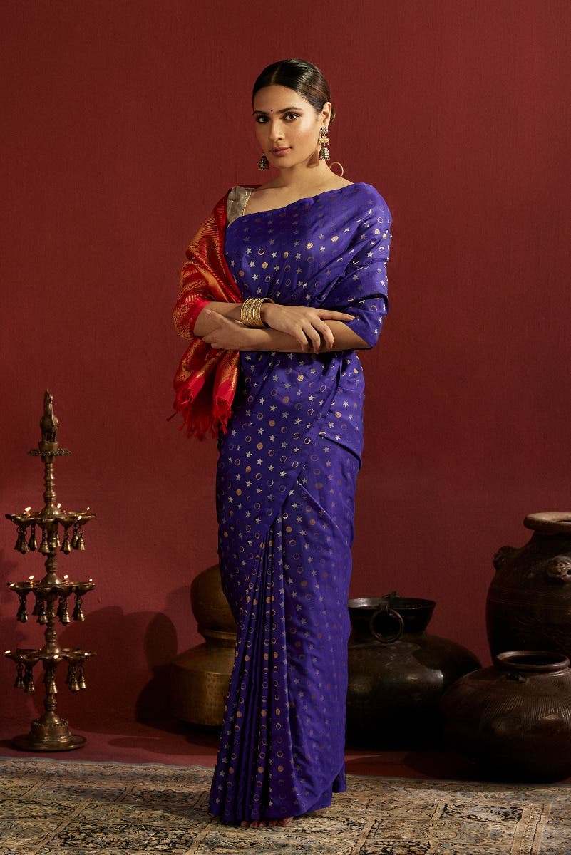 Dakshinayana-Blue Kanchipuram Silk Saree