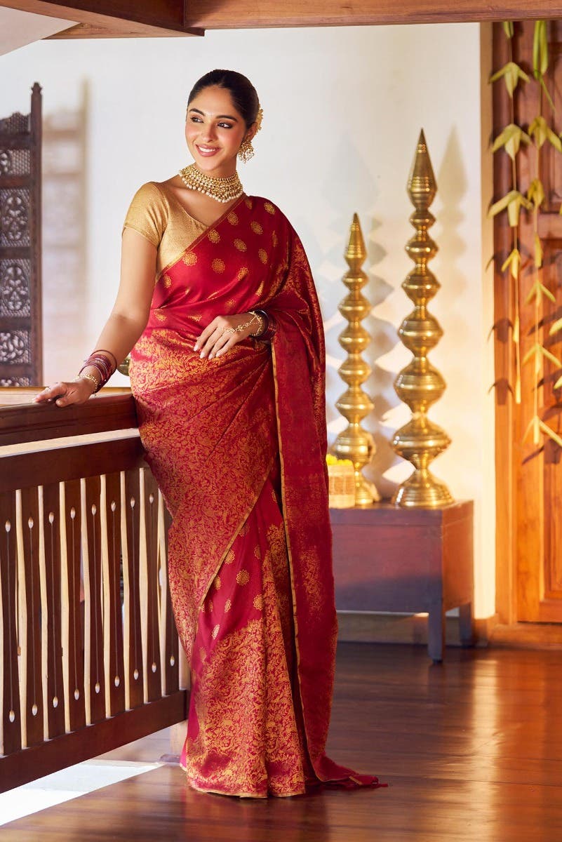 Vanashree-Ruby Red Kanchipuram Silk Saree