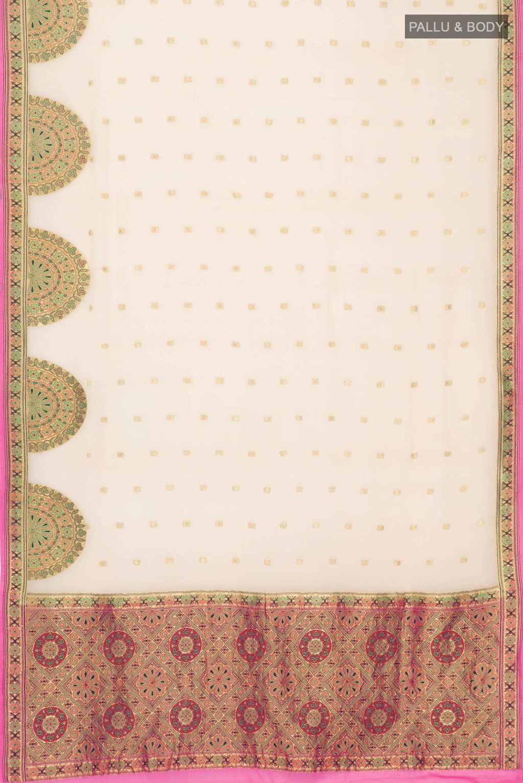 Beige Banarasi Georgette Saree