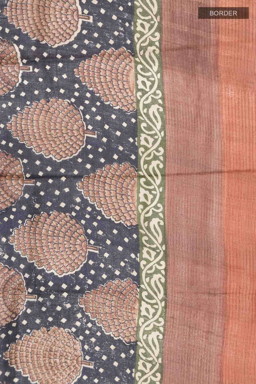 Grey Bhagalpuri Tussar Silk Saree