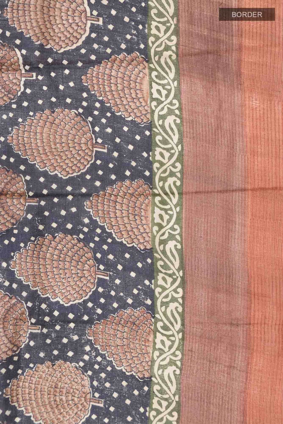 Grey Bhagalpuri Tussar Silk Saree