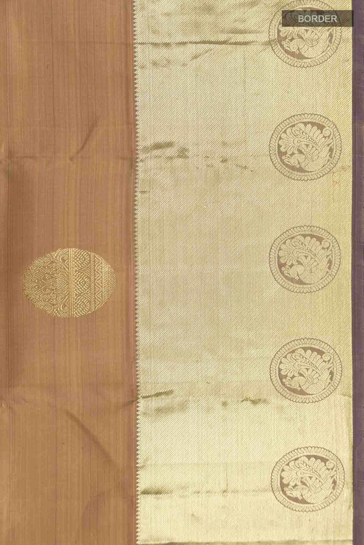 Beige Kanchipuram Silk Saree