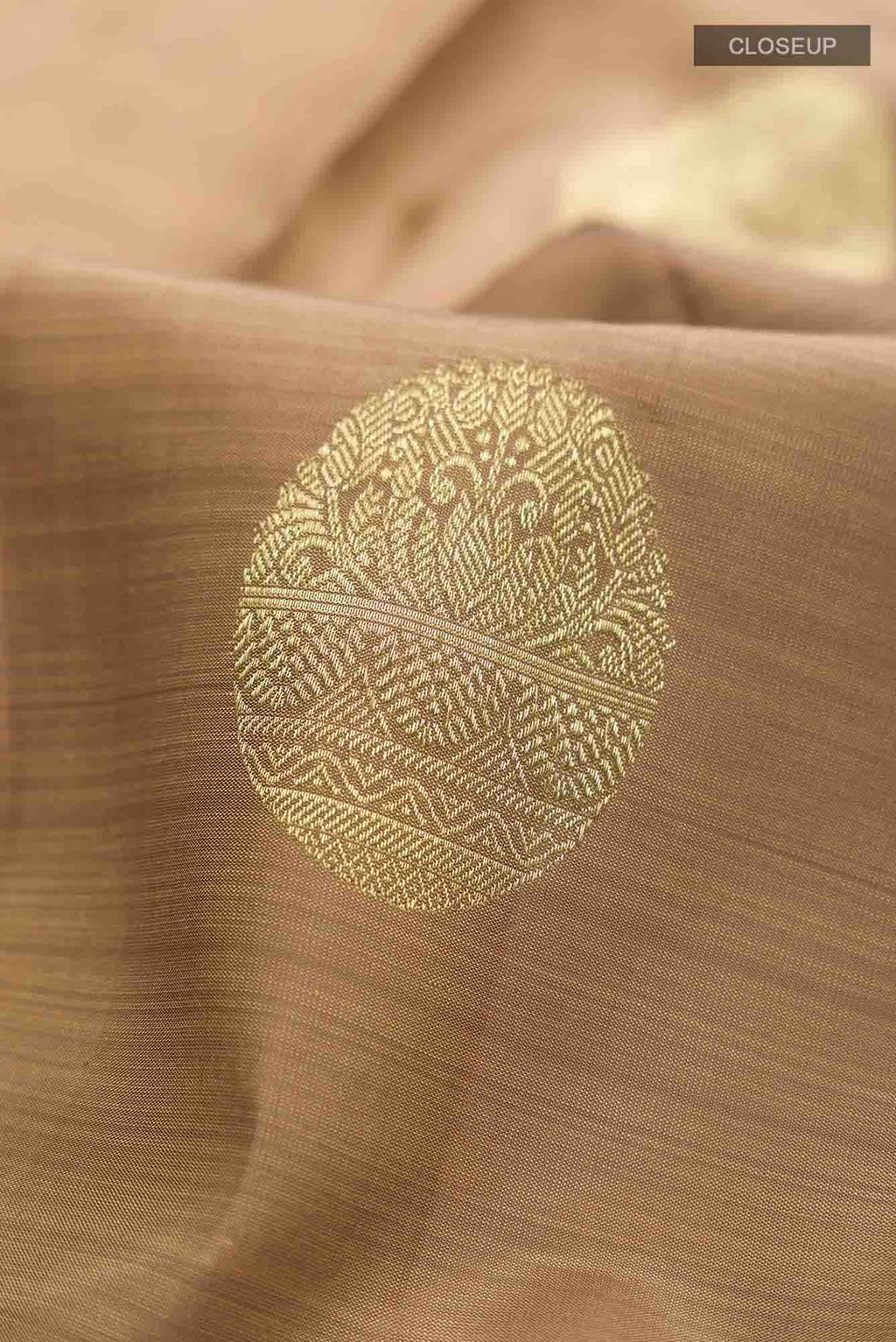 Beige Kanchipuram Silk Saree