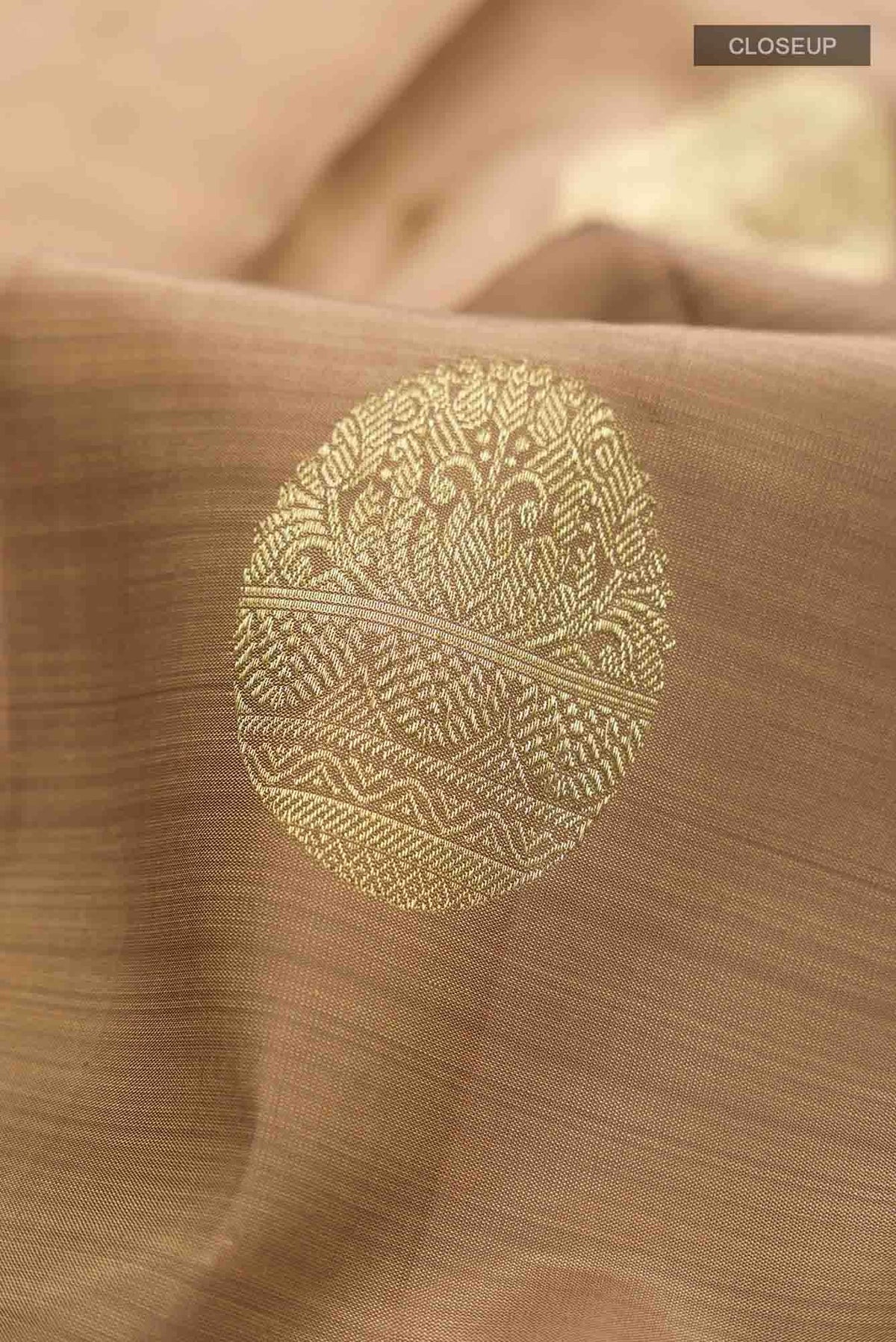 Beige Kanchipuram Silk Saree