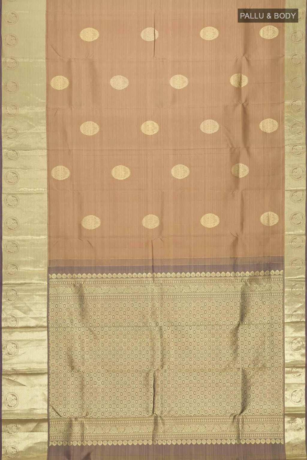 Beige Kanchipuram Silk Saree