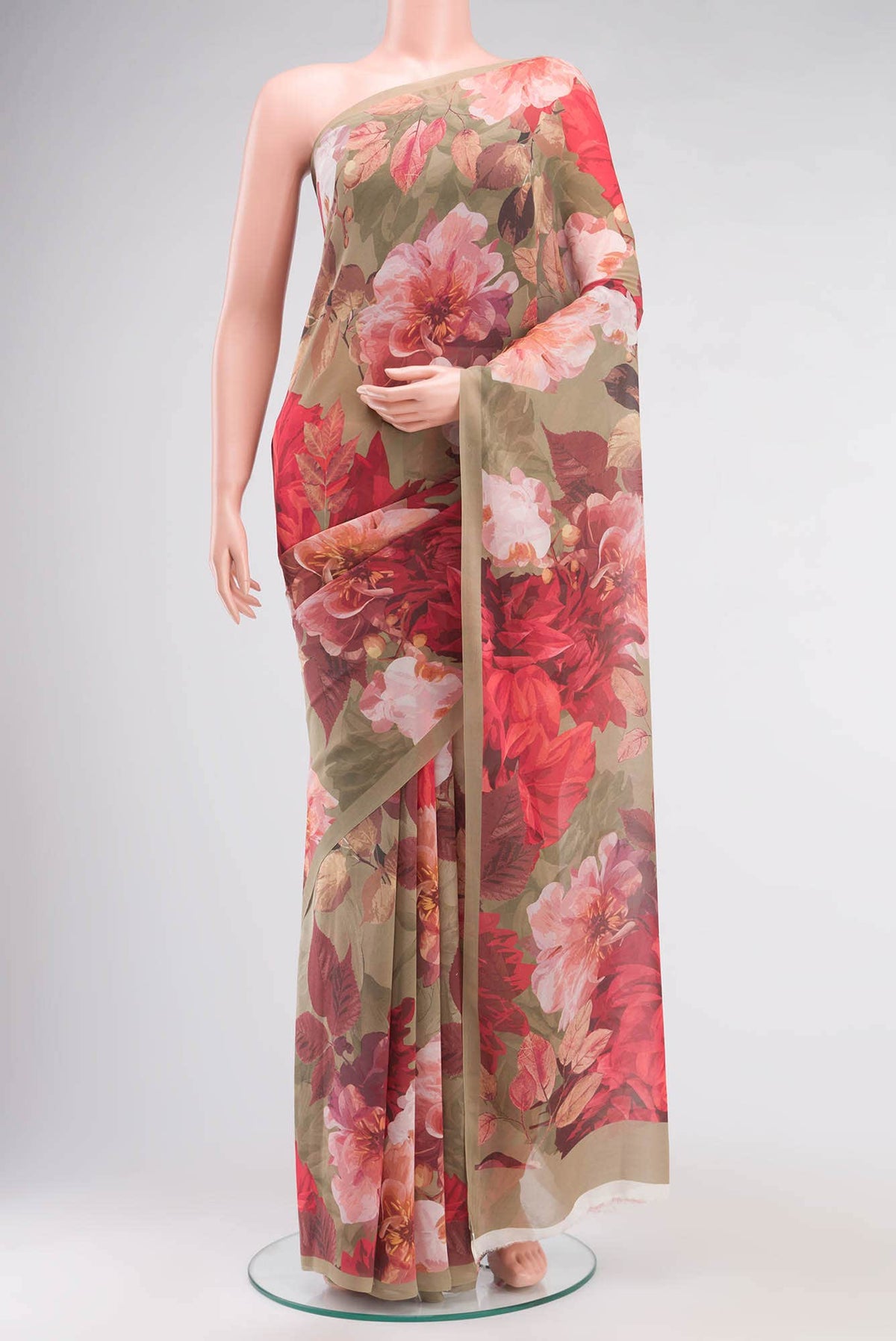 Green Mysore Georgette Saree