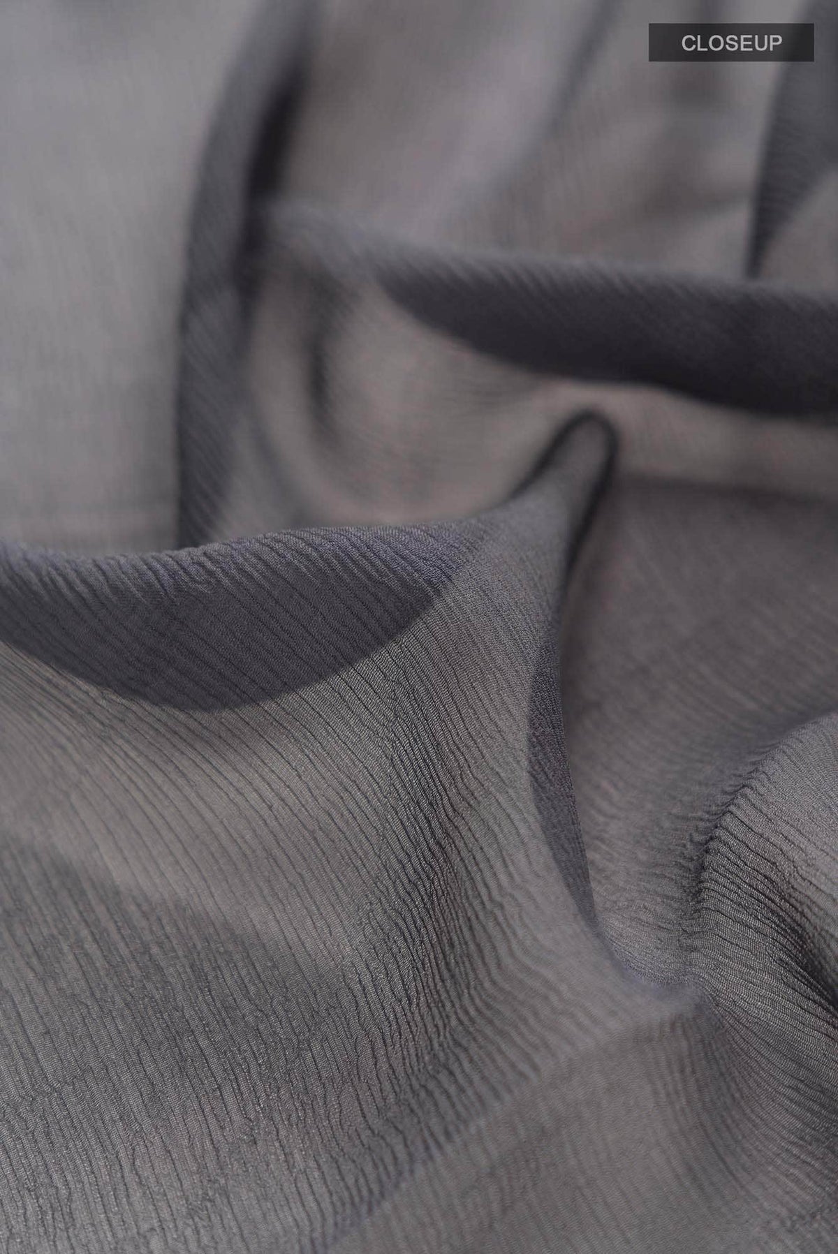 Grey Mysore Chiffon Saree