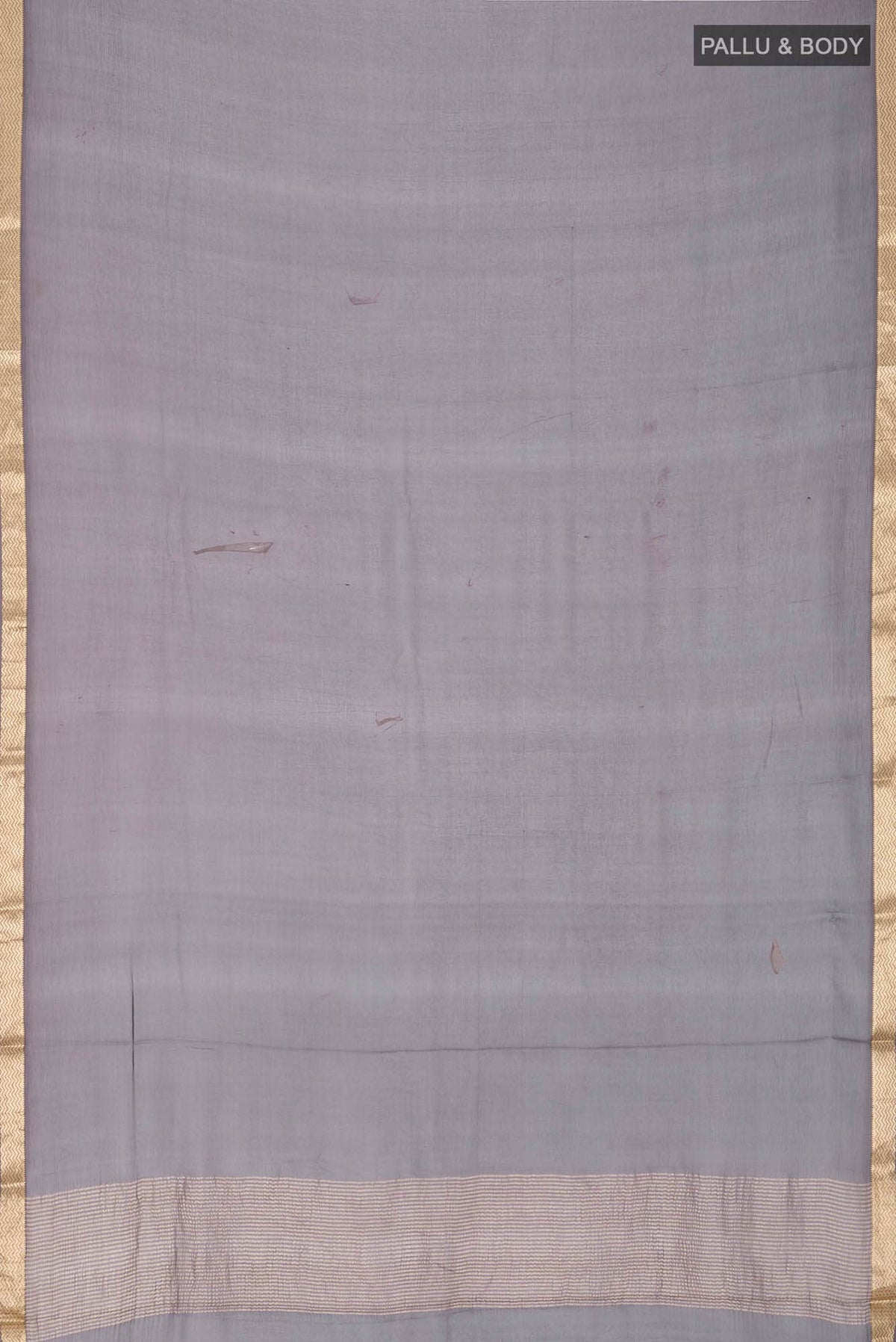 Grey Mysore Chiffon Saree