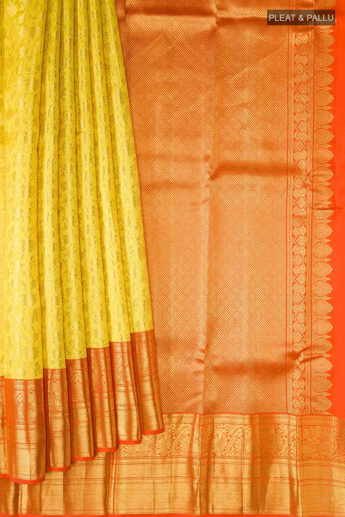 Yellow Kanchipuram Silk Saree