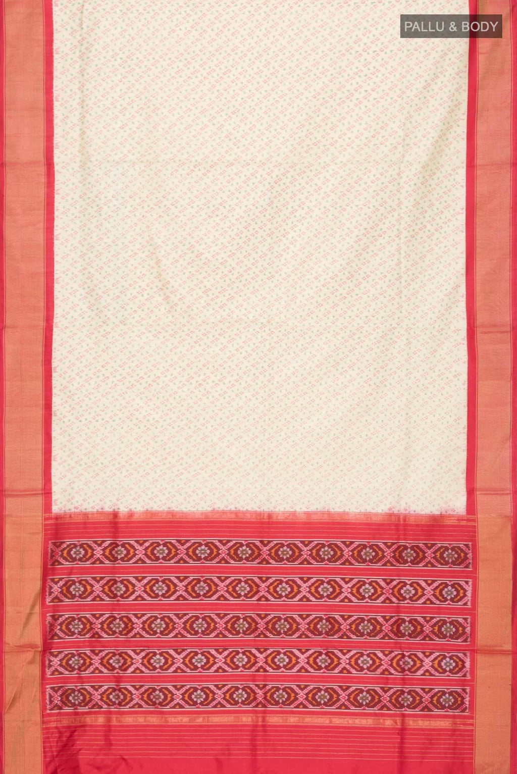 Cream Pochampally Silk Saree