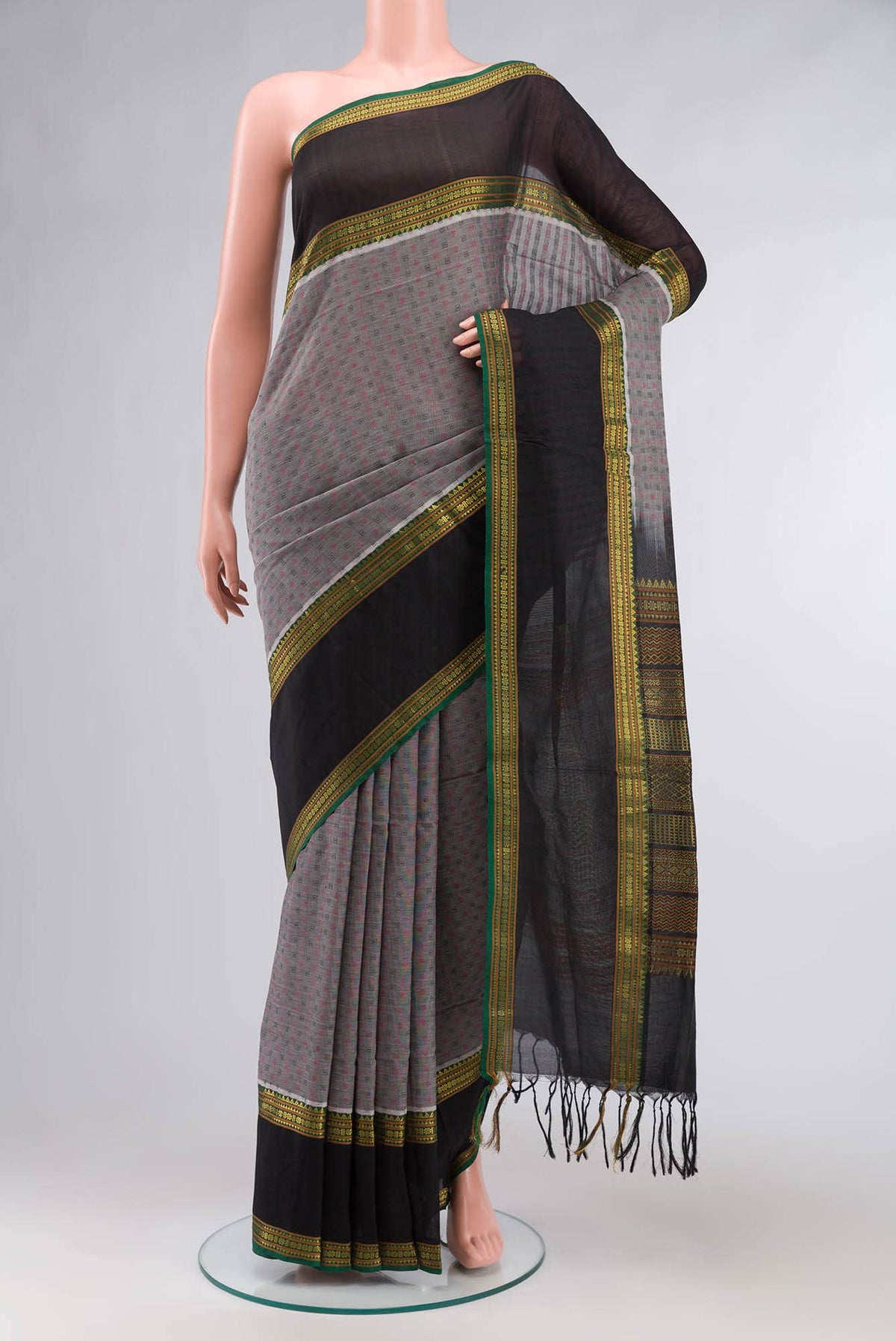 Grey Silk Cotton Saree