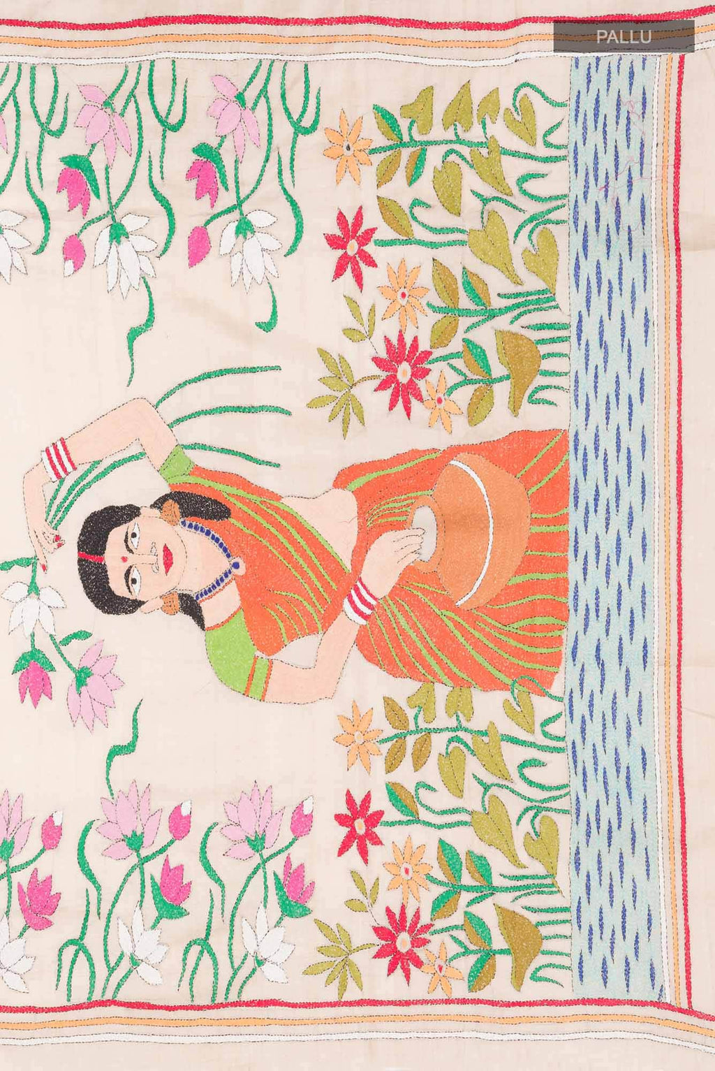 Beige Bhagalpuri Tussar Silk Saree