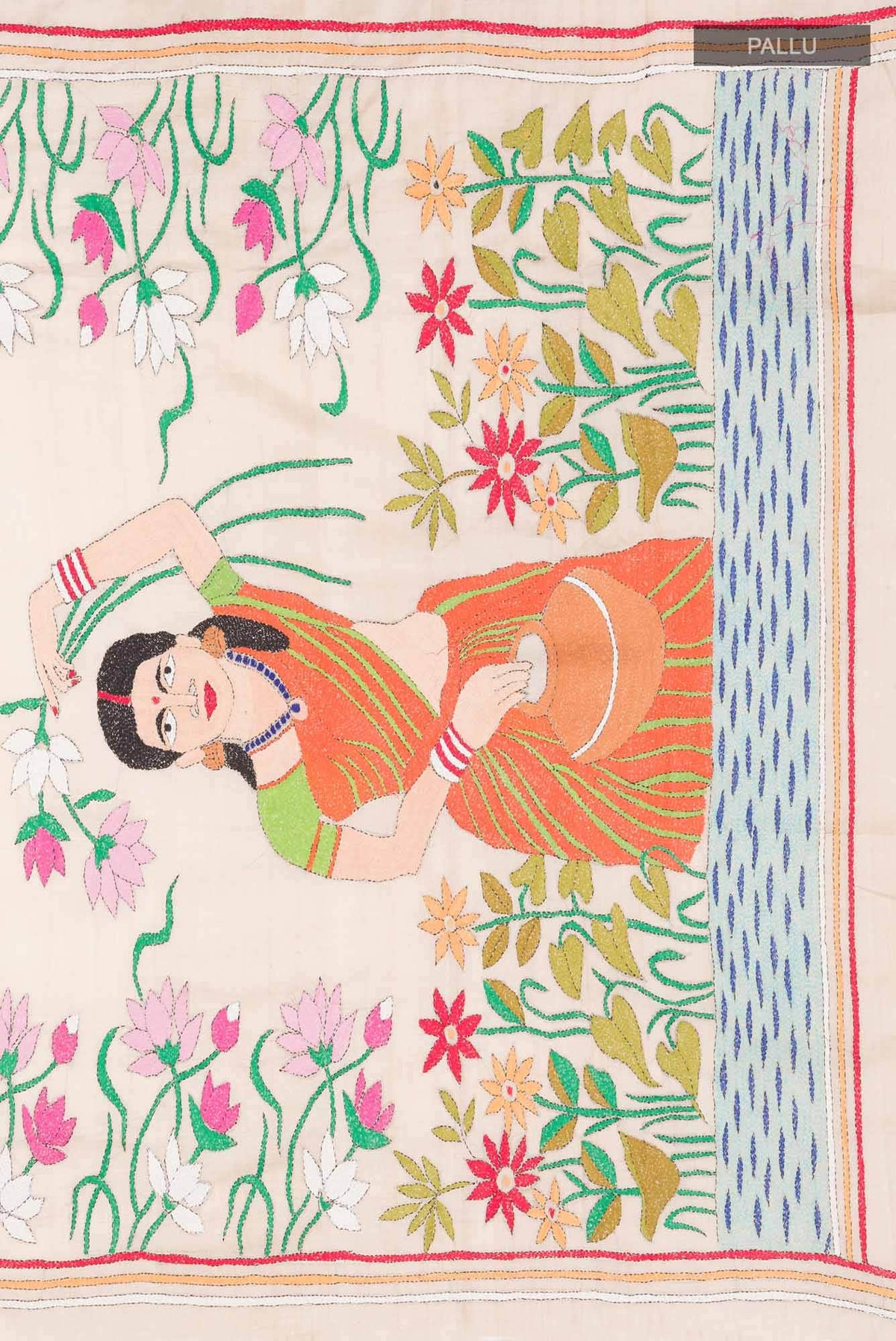 Beige Bhagalpuri Tussar Silk Saree