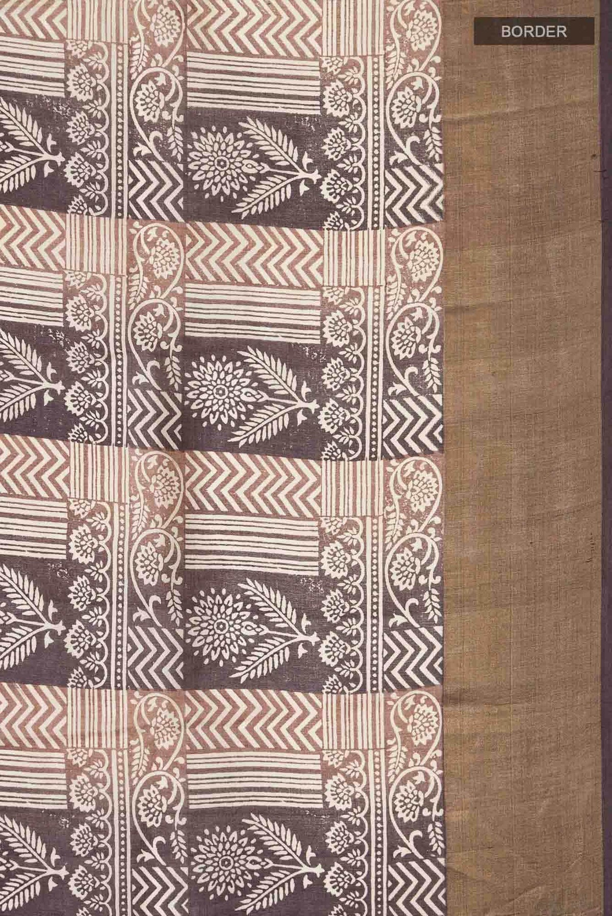Brown Bhagalpuri Tussar Silk Saree