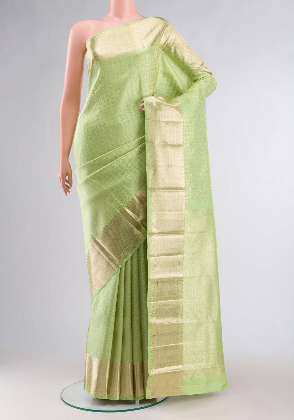 Pista Green Kanjivaram Silk Saree