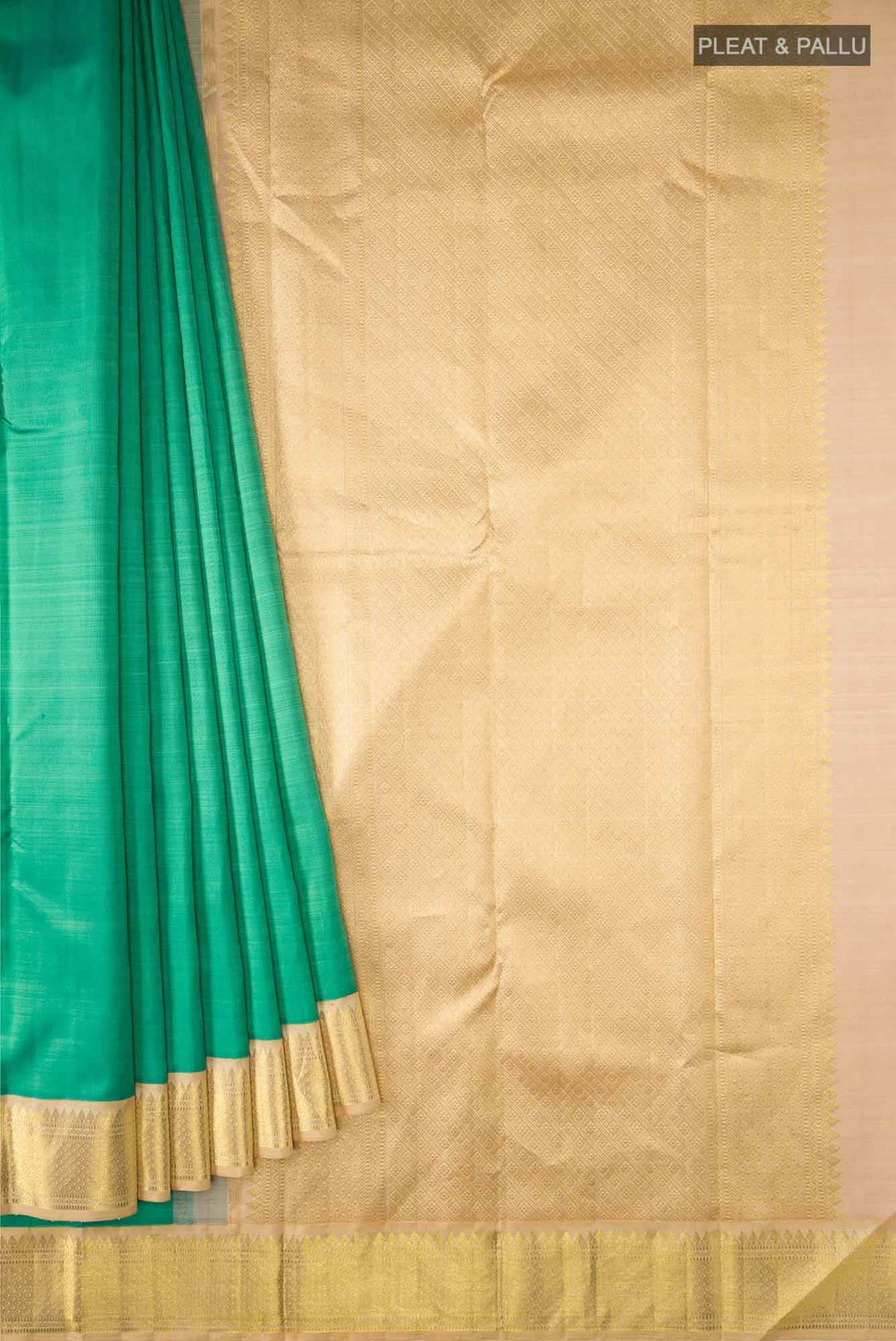 Pure Silk Pure Zari Green Kanjivaram Saree