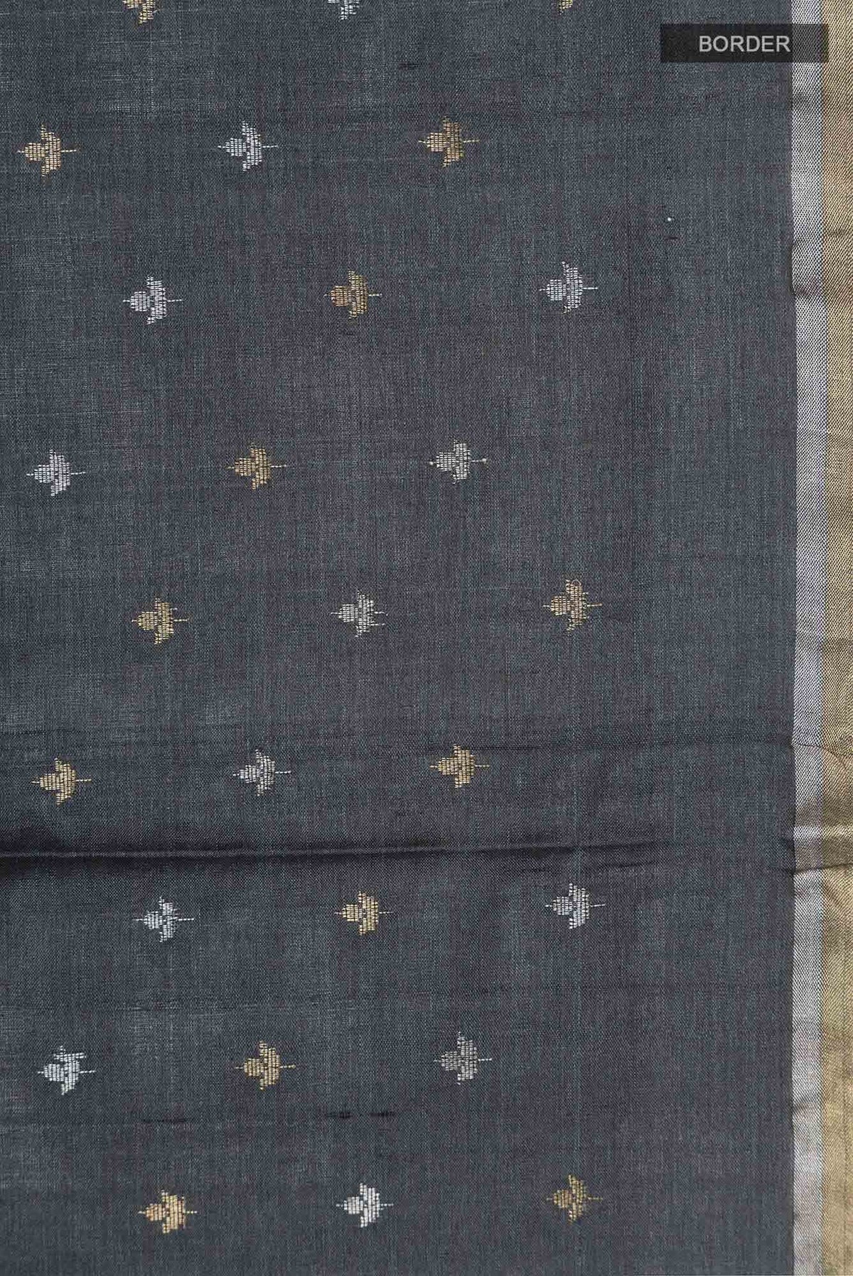 Black Bhagalpuri Tussar Silk Saree