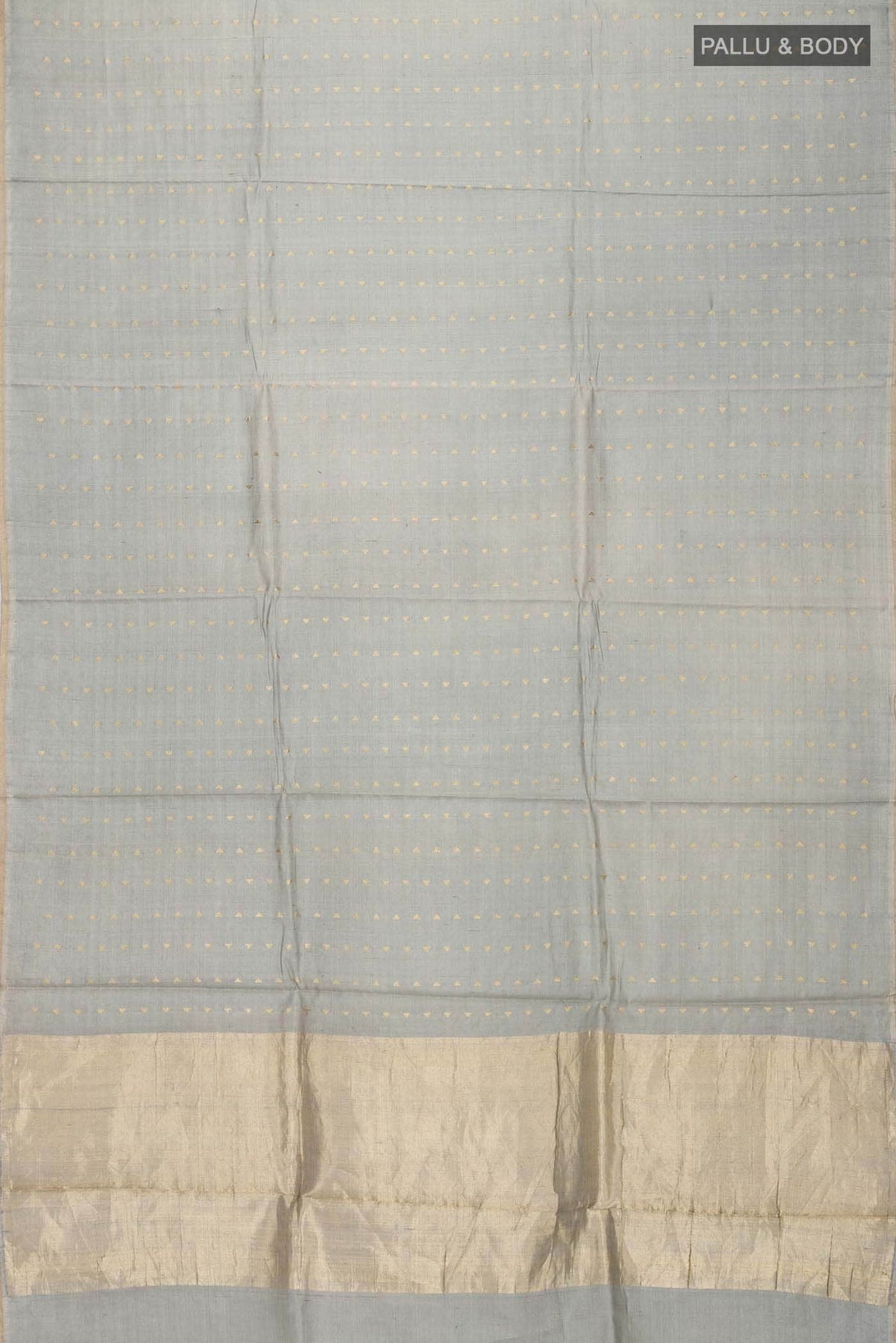 Grey Tussar Silk Saree
