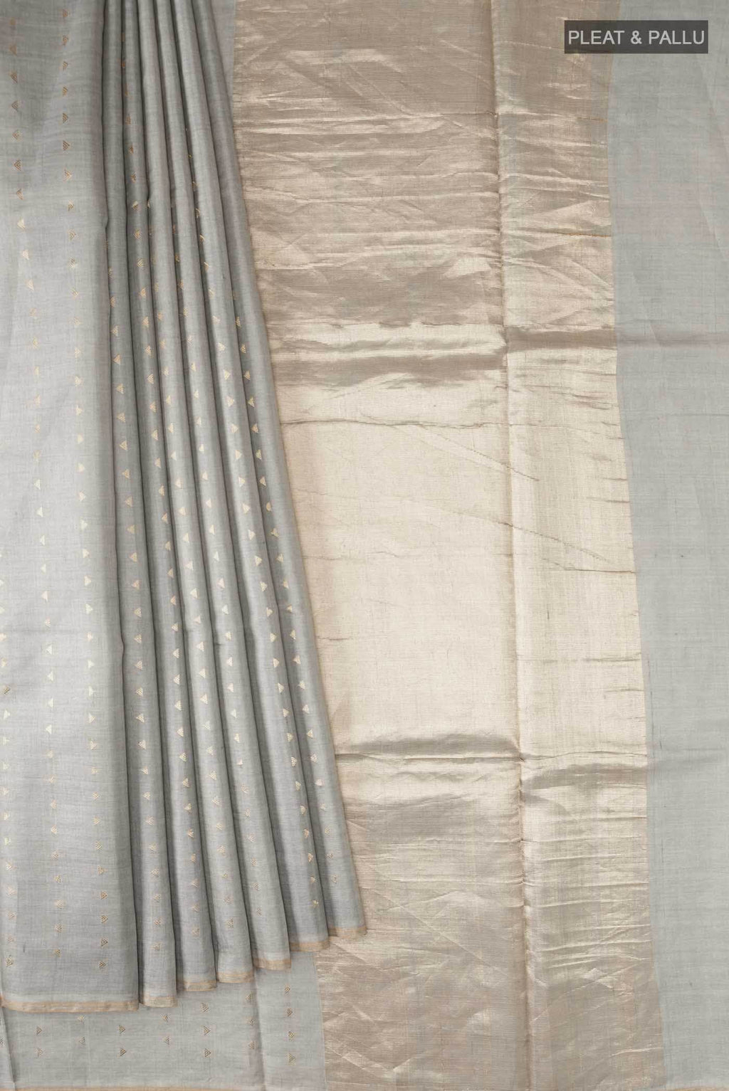 Grey Tussar Silk Saree