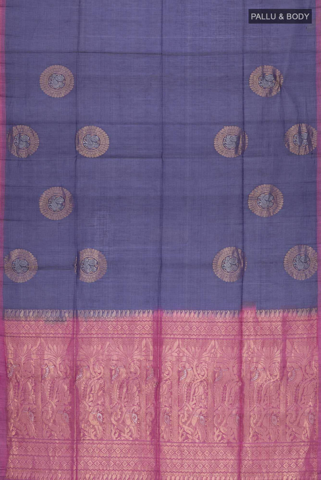 Navy Blue Silk Cotton Saree