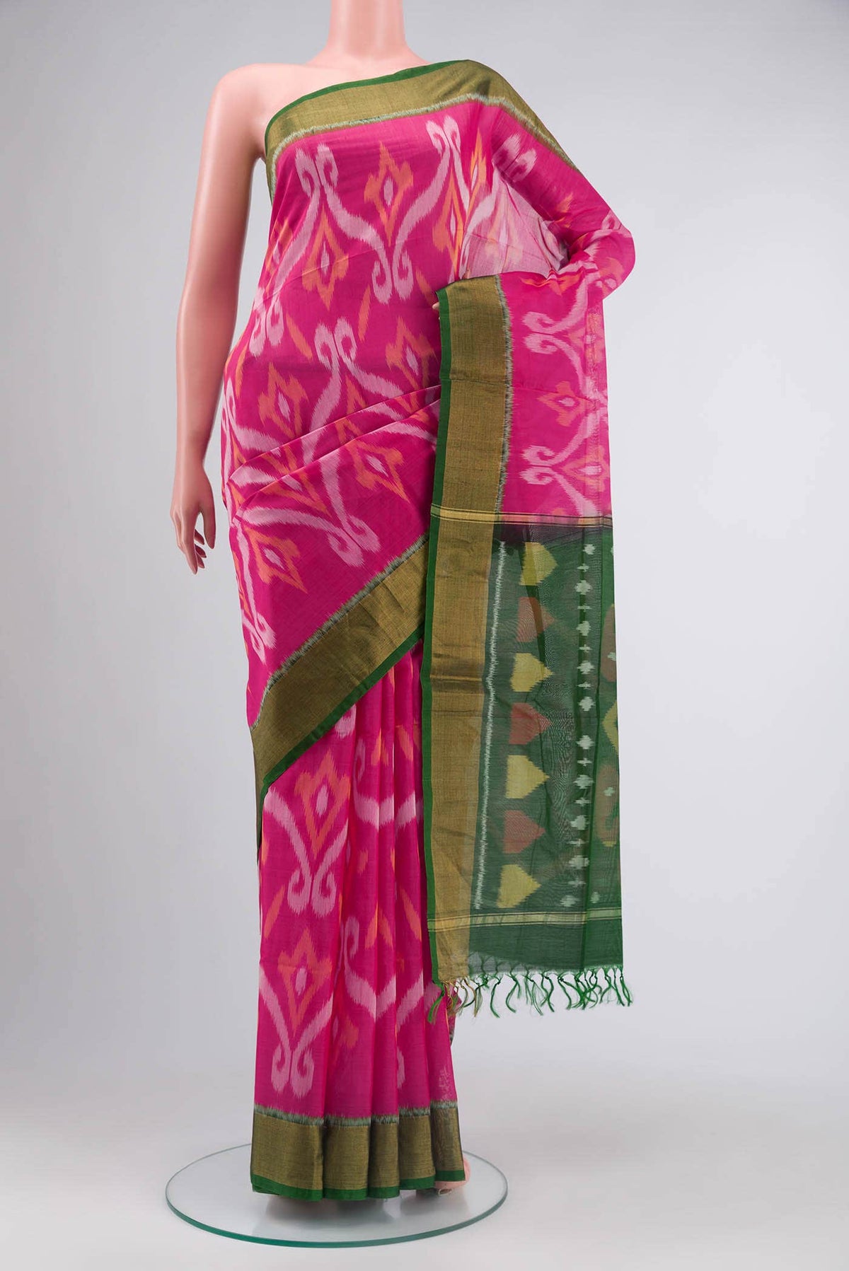 Pink Silk Cotton Saree