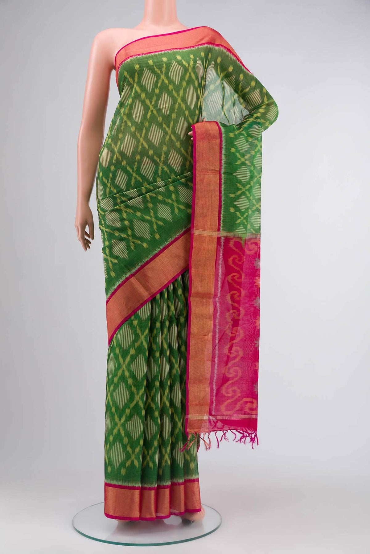 Green Silk Cotton Saree
