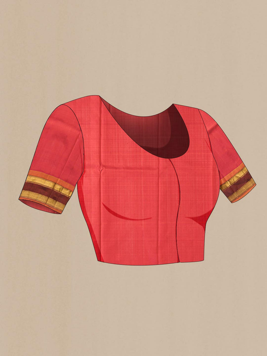 Orange with Pink Dual Tone Kanjivaram Silk Saree