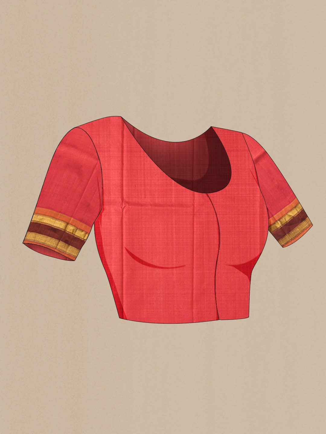 Orange with Pink Dual Tone Kanjivaram Silk Saree