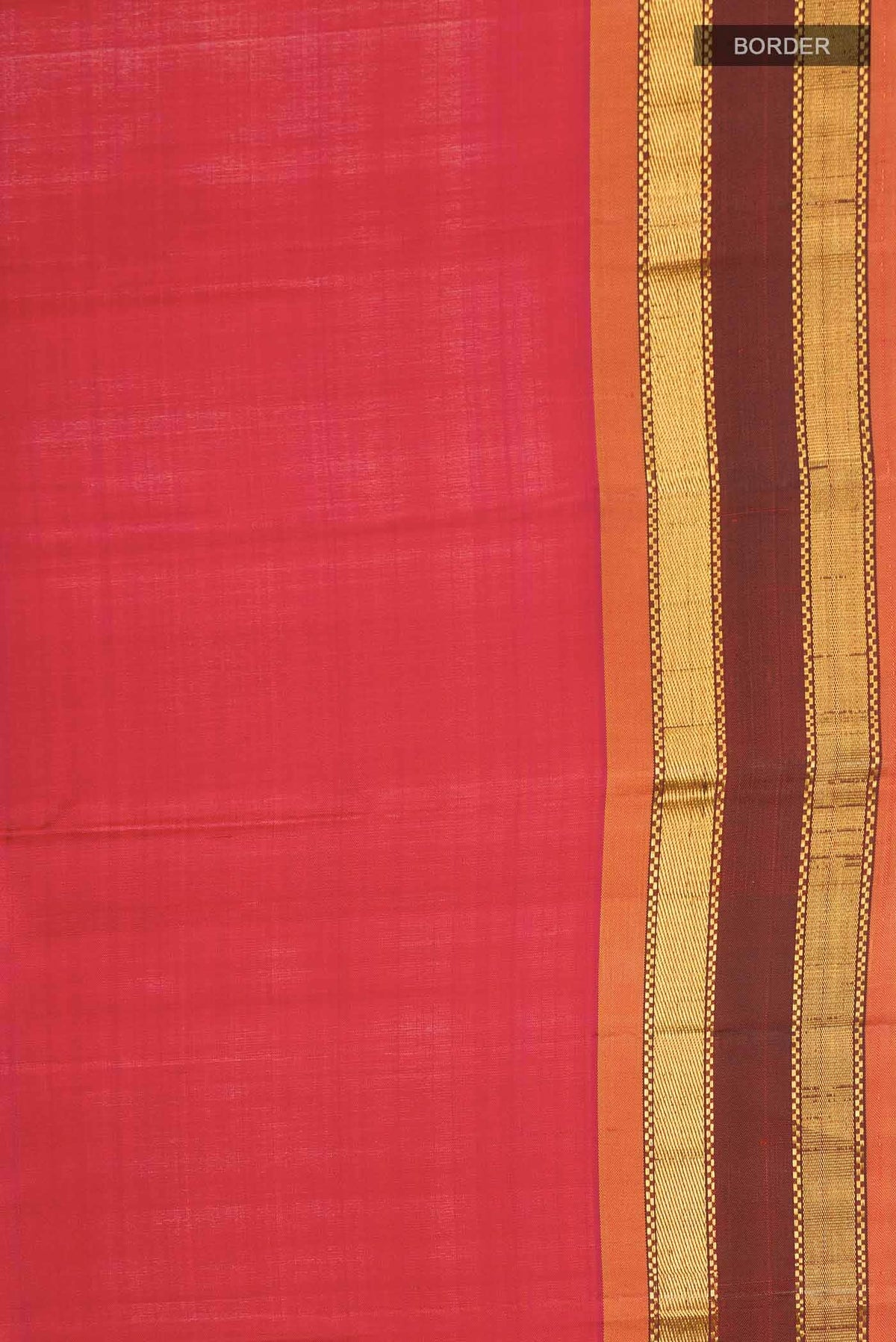 Orange with Pink Dual Tone Kanjivaram Silk Saree