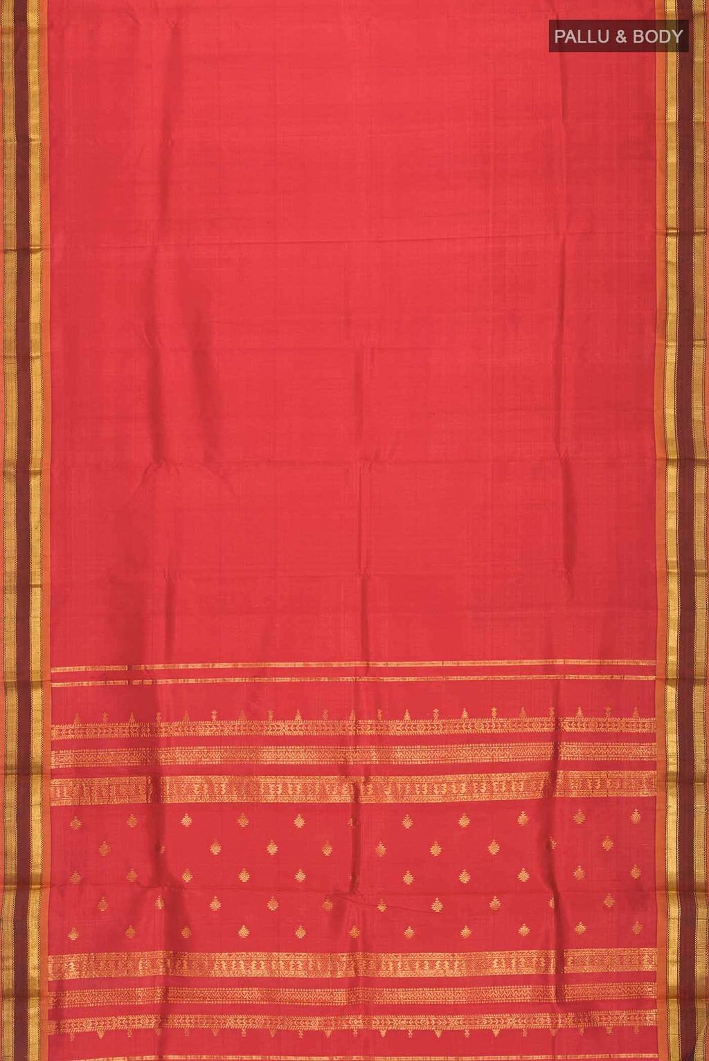 Orange with Pink Dual Tone Kanjivaram Silk Saree