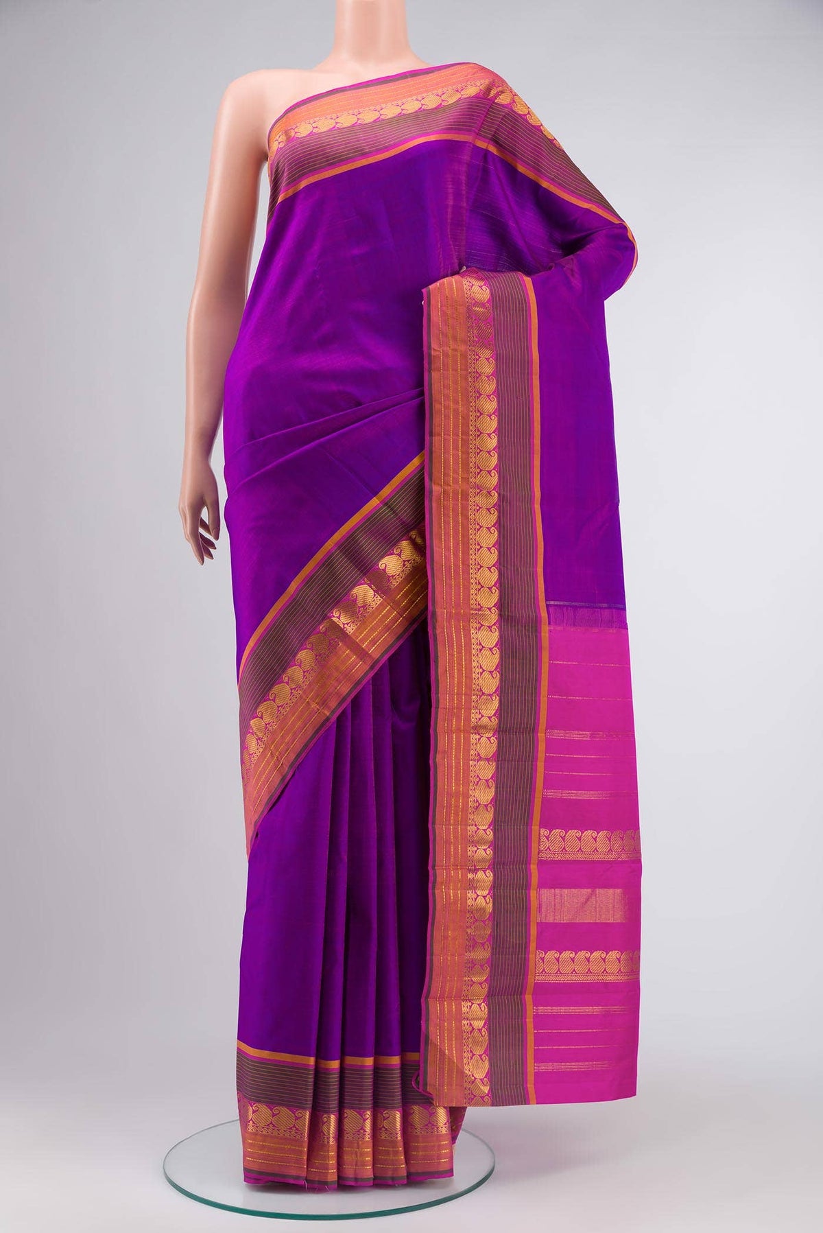 Purple Kanchipuram Silk Saree