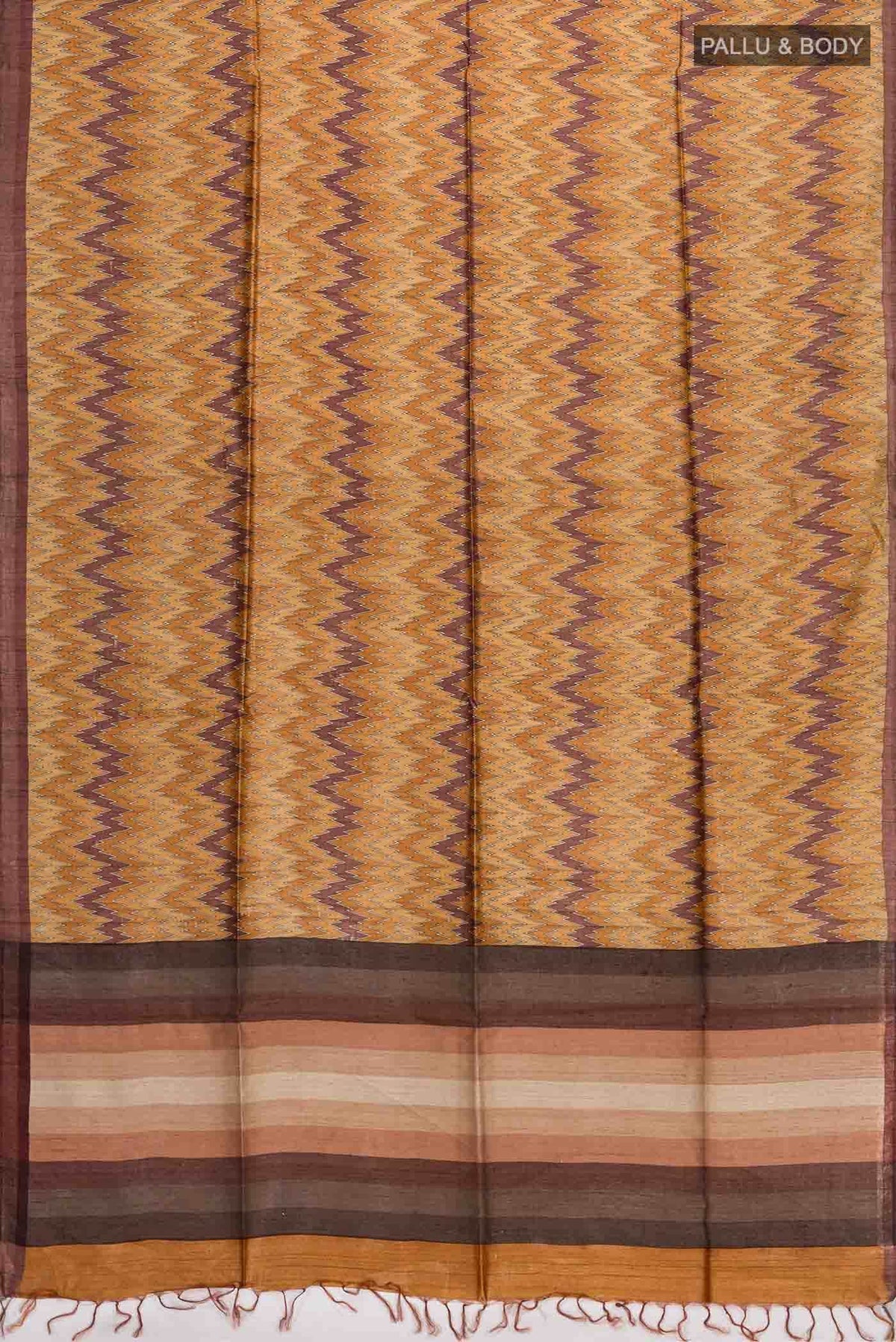 Mustard Tussar Silk Saree