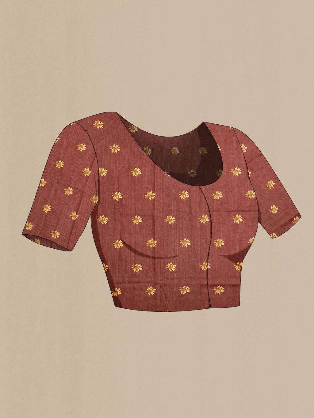 Brown Tussar Silk Saree