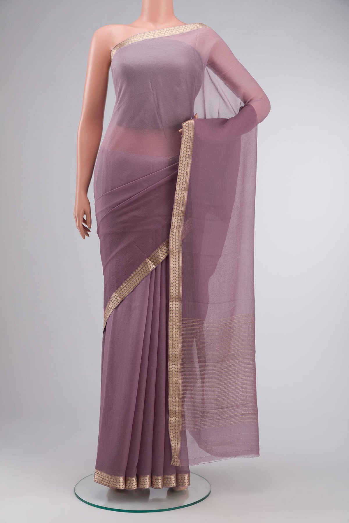 Mauve Mysore Chiffon Saree