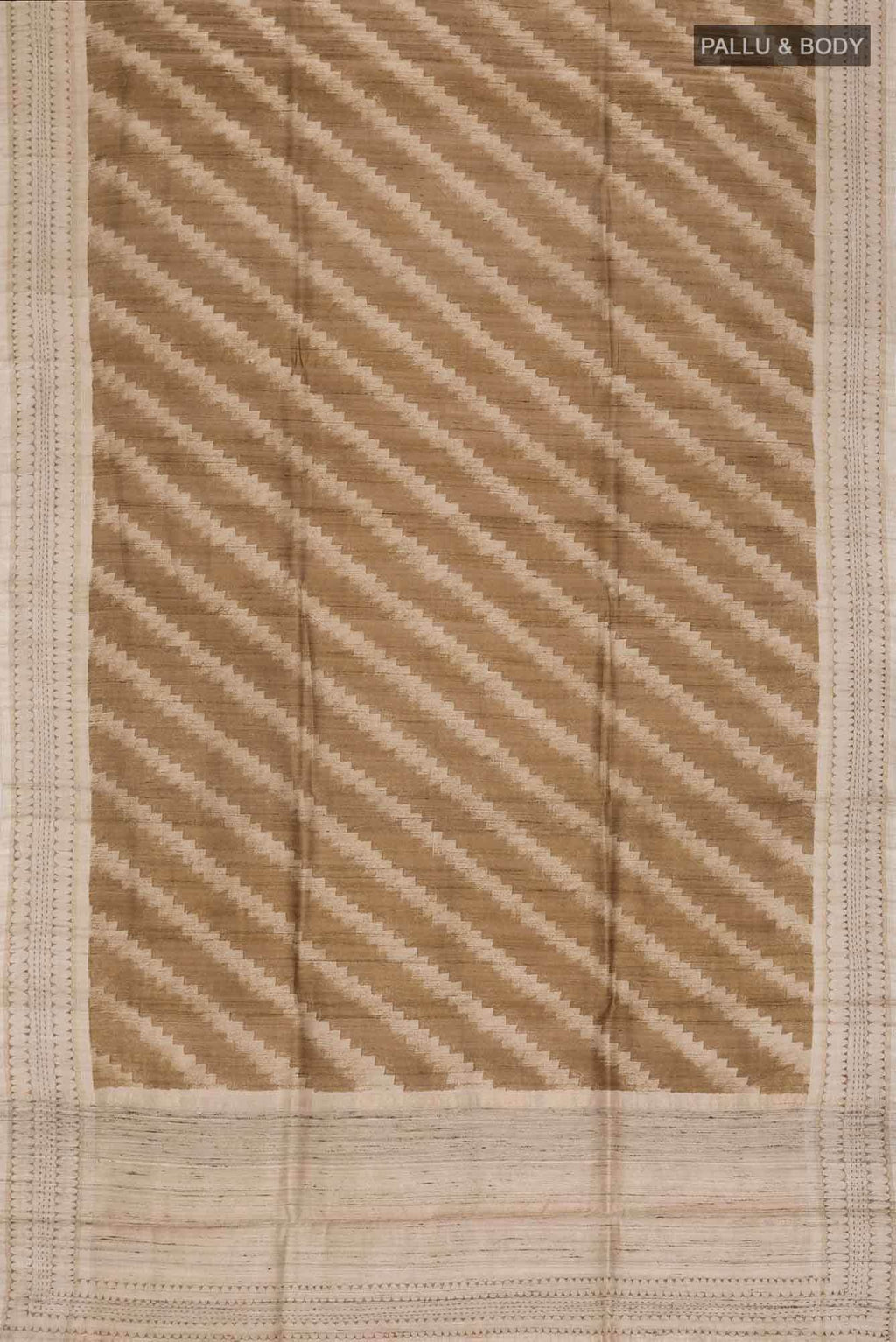 Brown Bhagalpuri Tussar Silk Saree