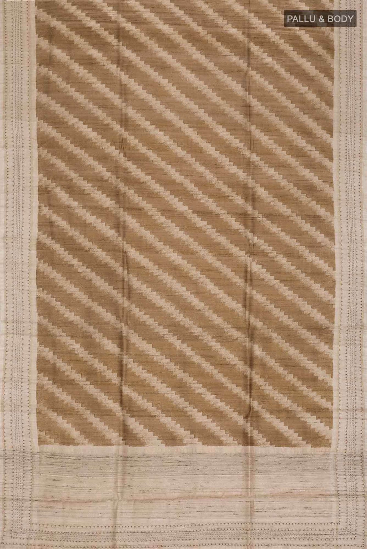 Brown Bhagalpuri Tussar Silk Saree