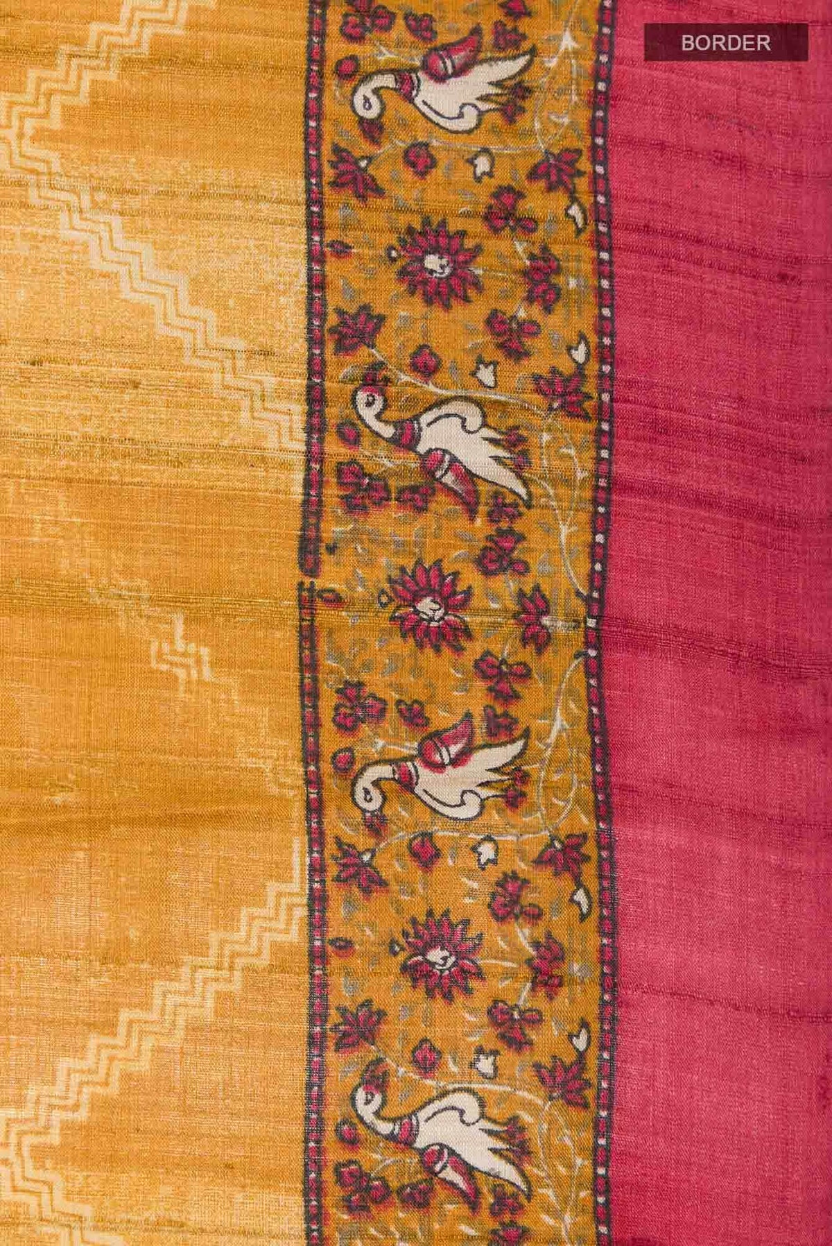 Mustard Tussar Saree