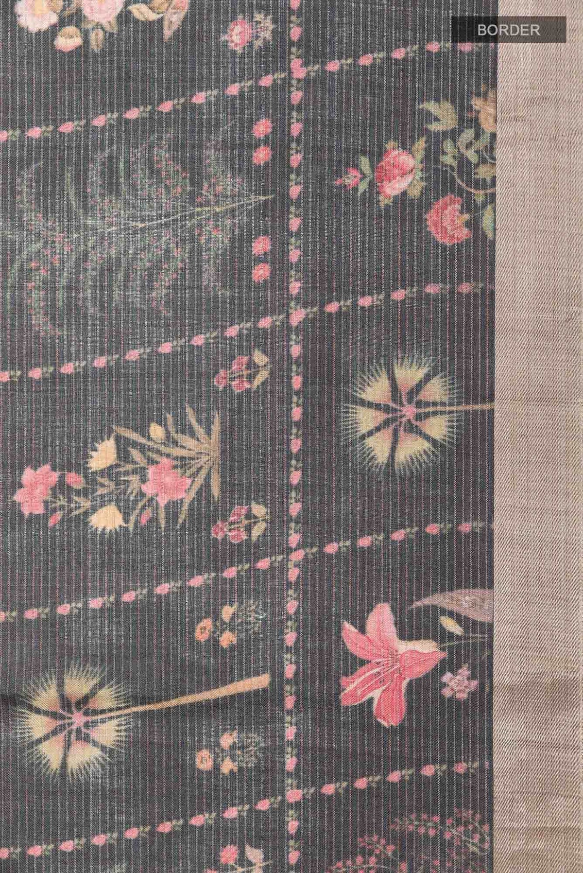 Black Tussar Saree